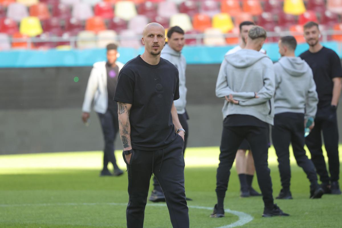 Imagini de la încălzire înainte de FCSB - CFR Cluj