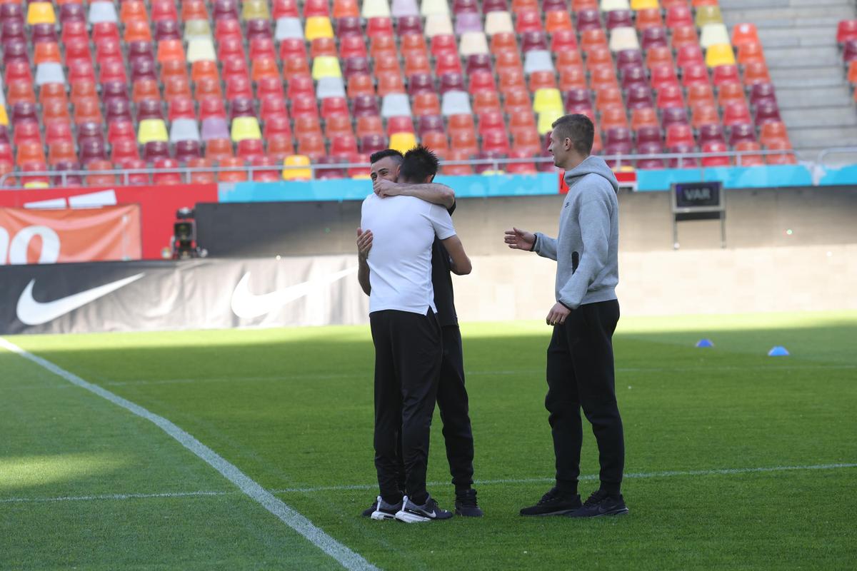 Imagini de la încălzire înainte de FCSB - CFR Cluj