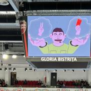 Video educativ difuzat pe cubul TeraPlast Arena, înainte și la pauza meciului Gloria Bistrița - Brest