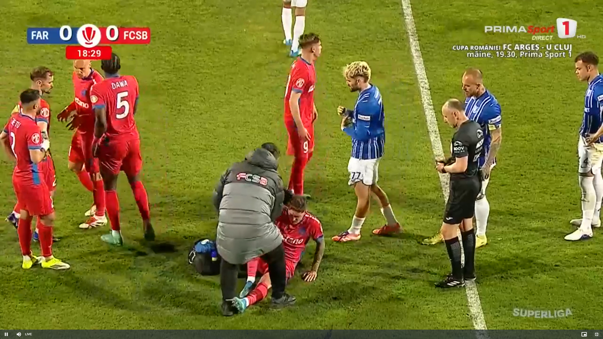 David Miculescu s-a accidentat în Farul - FCSB