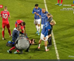David Miculescu s-a accidentat în Farul - FCSB // FOTO: captură Prima Sport