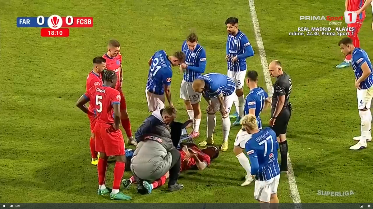 David Miculescu s-a accidentat în Farul - FCSB