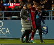 David Miculescu s-a accidentat în Farul - FCSB // FOTO: captură Prima Sport