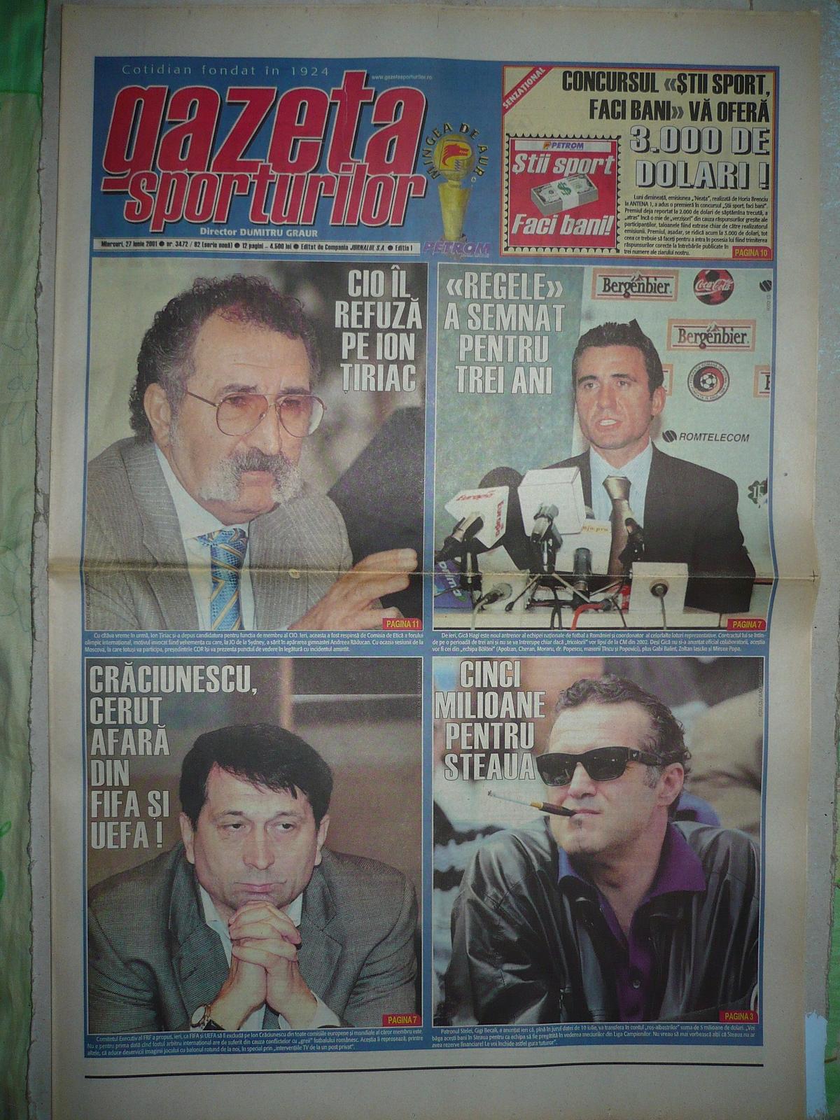 Gică Hagi, selecționer în 2001 - imagini cu „Regele” dintr-o epocă dispărută astăzi