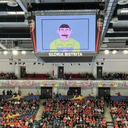 Video educativ difuzat pe cubul TeraPlast Arena, înainte și la pauza meciului Gloria Bistrița - Brest