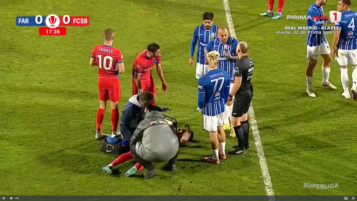 David Miculescu s-a accidentat în Farul - FCSB