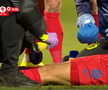 David Miculescu s-a accidentat în Farul - FCSB // FOTO: captură Prima Sport