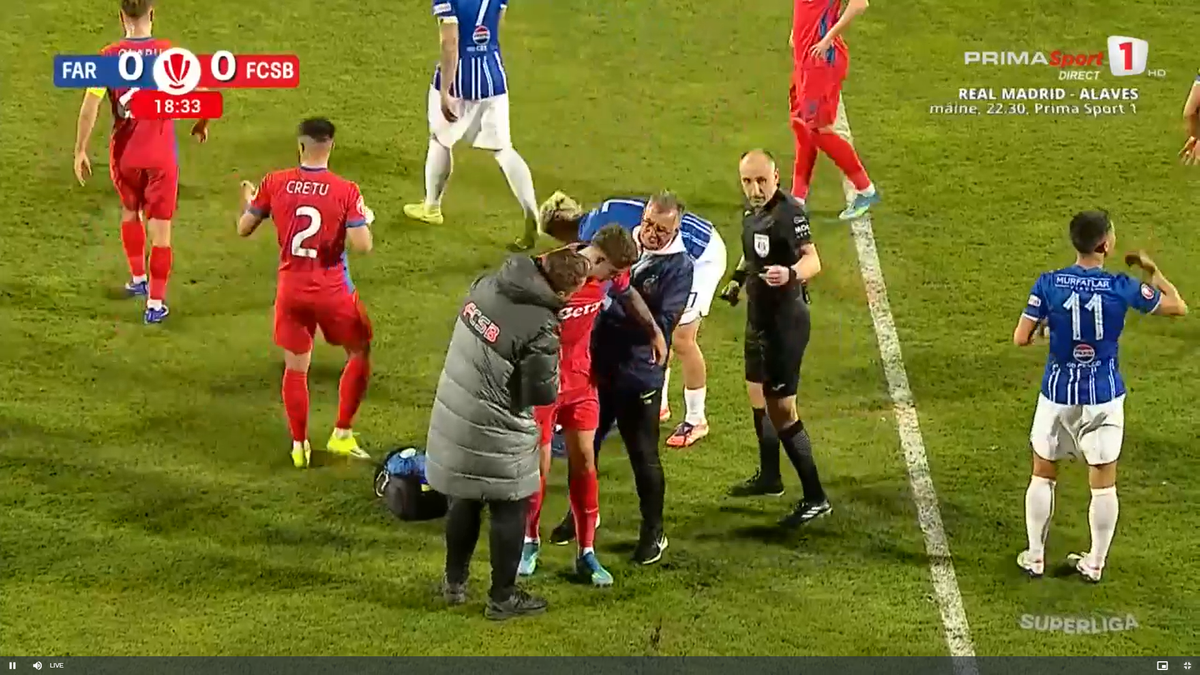 David Miculescu s-a accidentat în Farul - FCSB