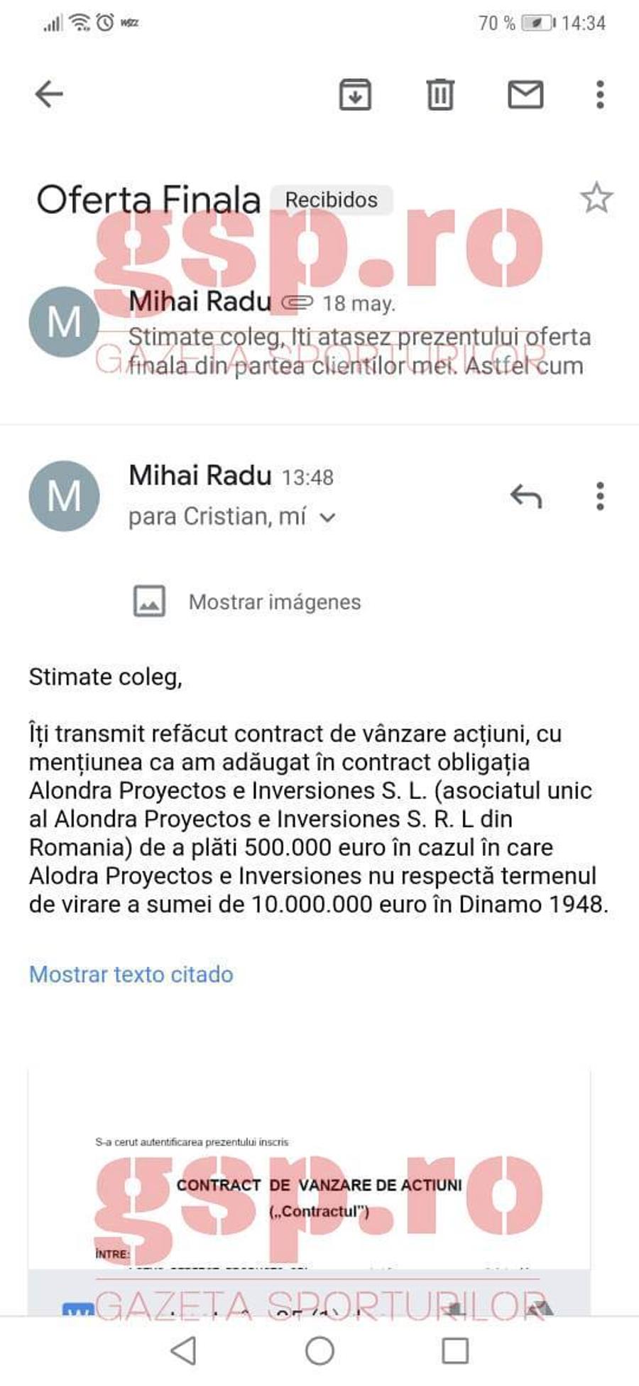 DINAMO. EXCLUSIV / FACSIMIL. Spaniolii dezvăluie actele de la tratativele cu Negoiță: „Cine minte acum?” + Reprezentanții suporterilor, arătați cu degetul: „Prestație de detectivi particulari”
