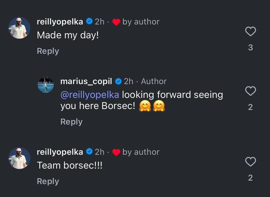 Schimbul de replici între Reilly Opelka și Marius Copil/Foto: Instagram Marius Copil a ajuns la Paris și a început să lucreze cu noua sa „elevă”: „Noi începuturi” » Reacția unui jucător din Top 100