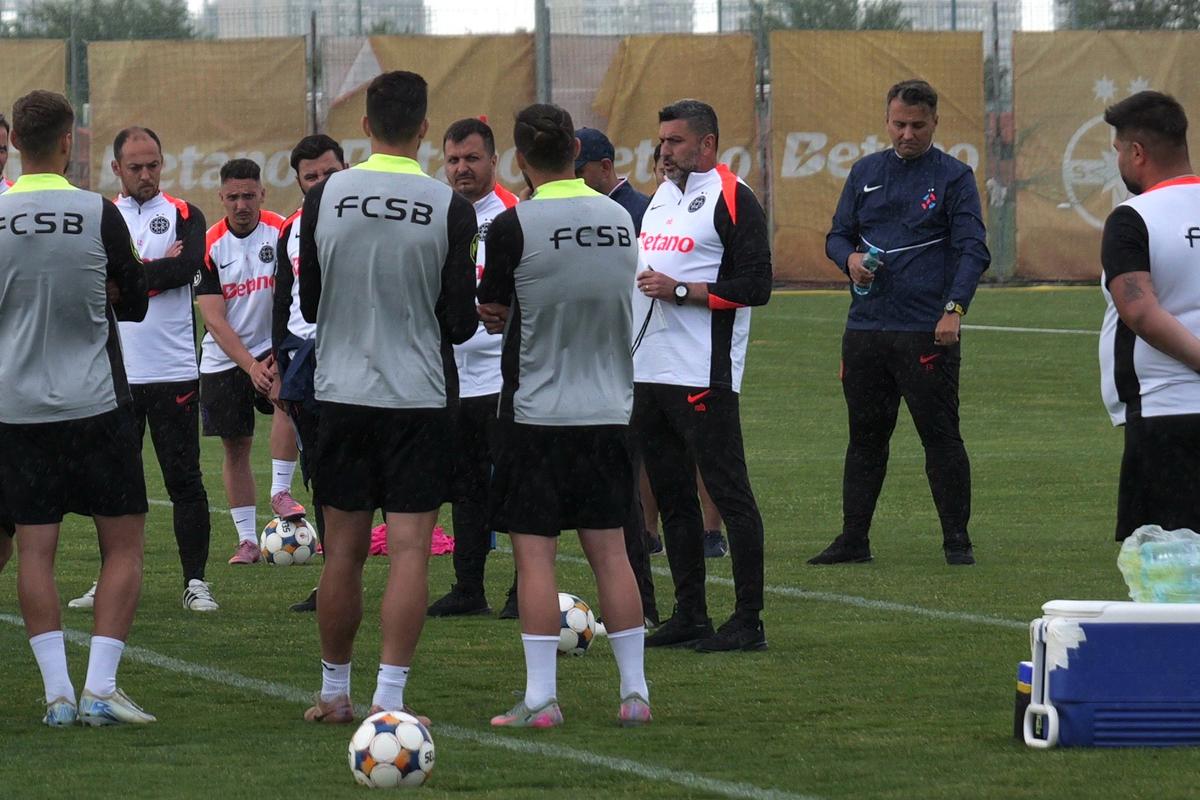 Ploaie torențială la primul antrenament al lui Marius Baciu la FCSB: ce s-a întâmplat la Berceni