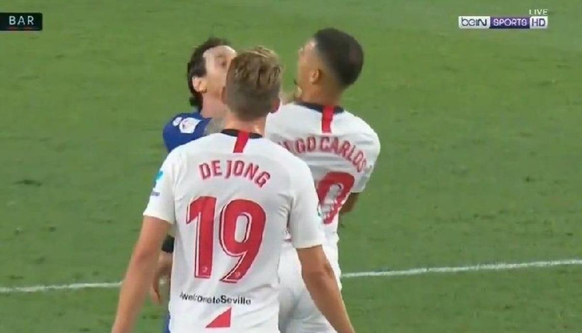 Sevilla - Barcelona 0-0 » Leo Messi și-a pierdut cumpătul pe teren și a îmbrâncit un adversar