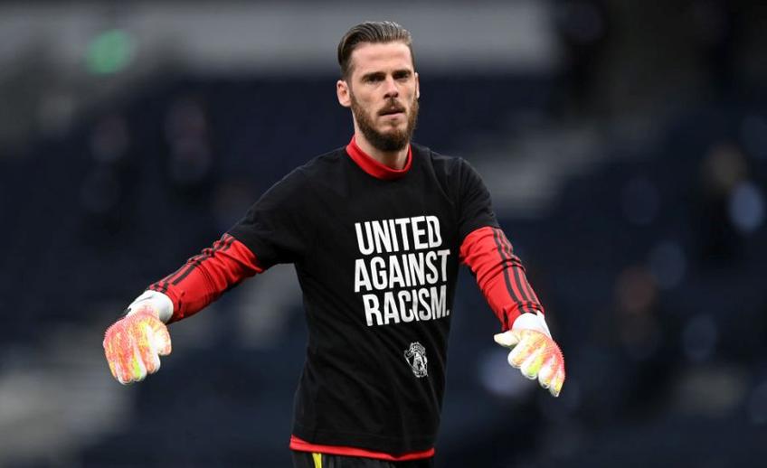 David de Gea încălzindu-se pentru meciul Tottenham - Manchester United 1-1 // Sursă foto: Getty