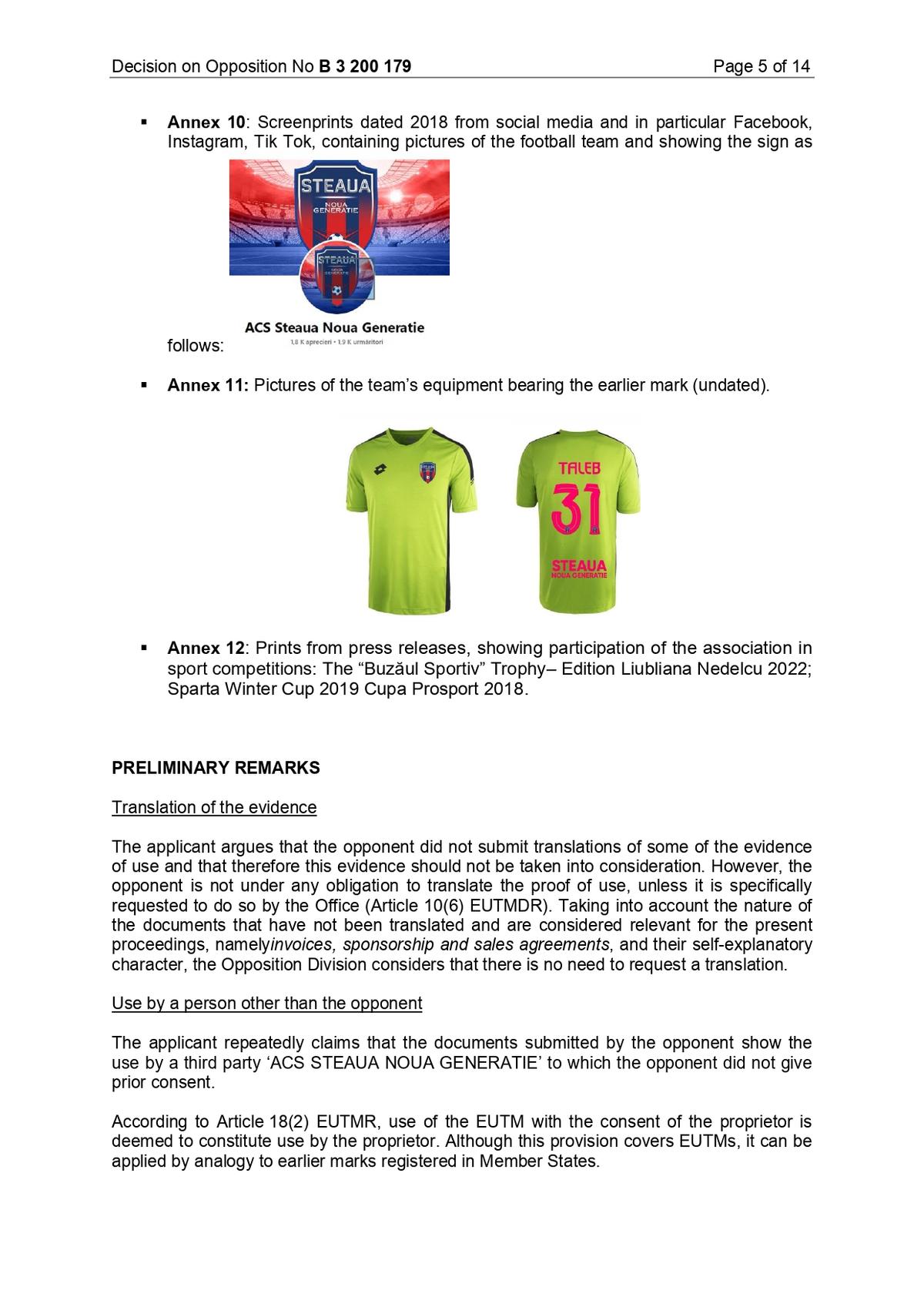 Decizia EUIPO împotriva lui FCSB