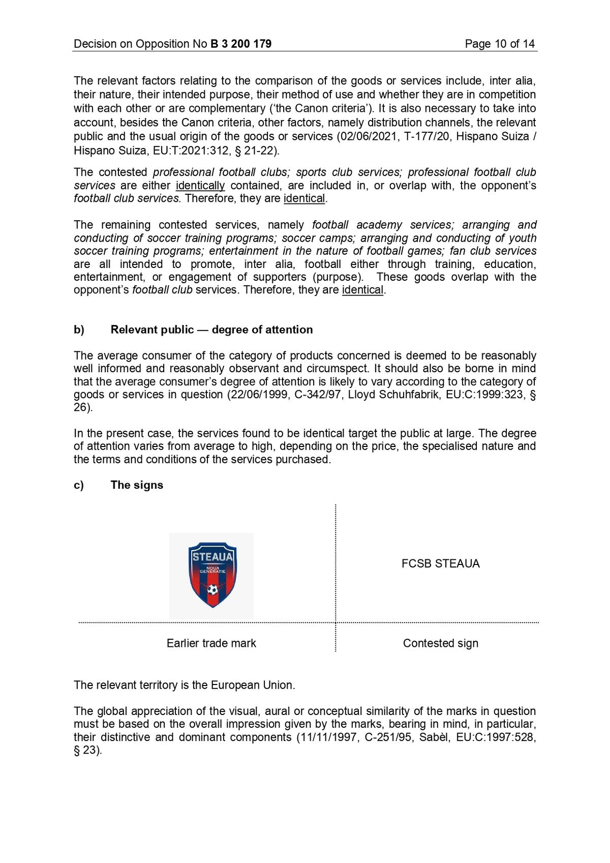 Decizia EUIPO împotriva lui FCSB
