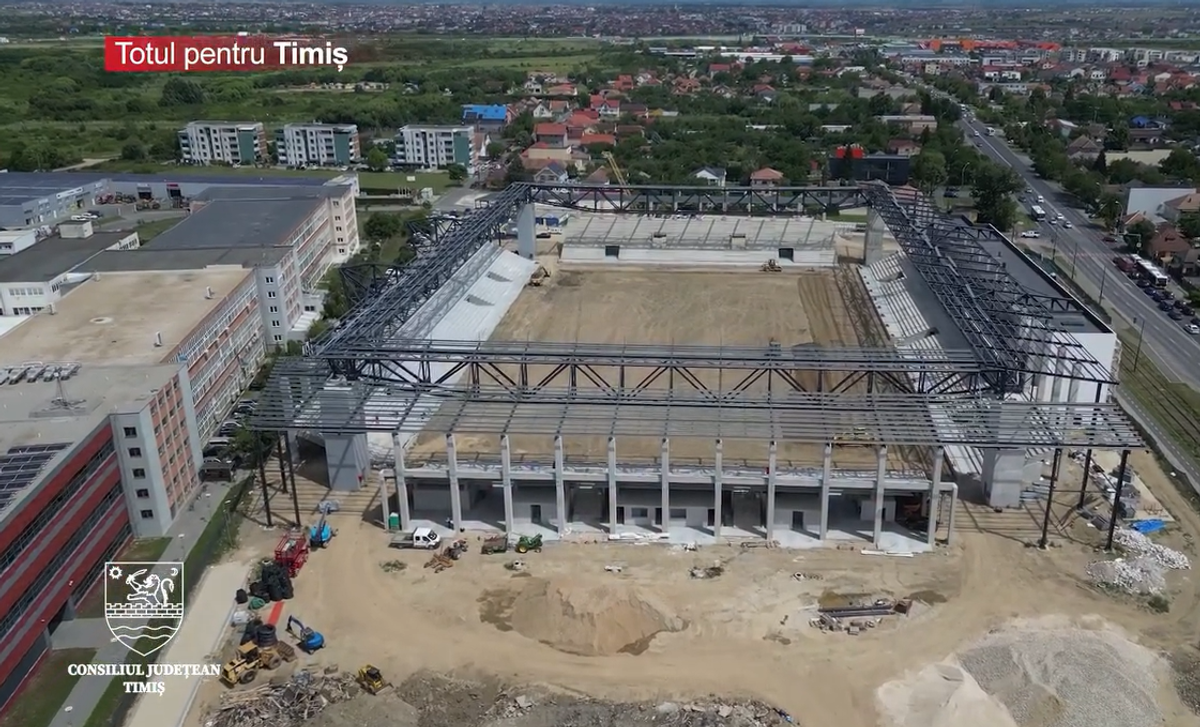 Stadiul lucrărilor la Stadionul Eroii Timișoarei - aprilie 2026