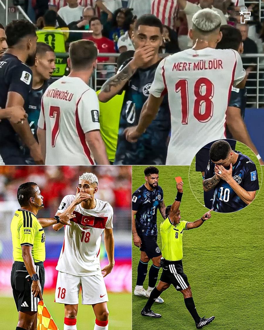 Faza în care Miguel Almiron a văzut cartonașul roșu // foto: X Roy Keane desființează regula care a provocat haos la Mondial: „Fotbalul intră pe un teritoriu periculos”