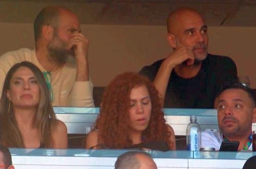Pep Guardiola, surprins în tribune la Scoția - Maroc 0-1 / Foto: Captură X