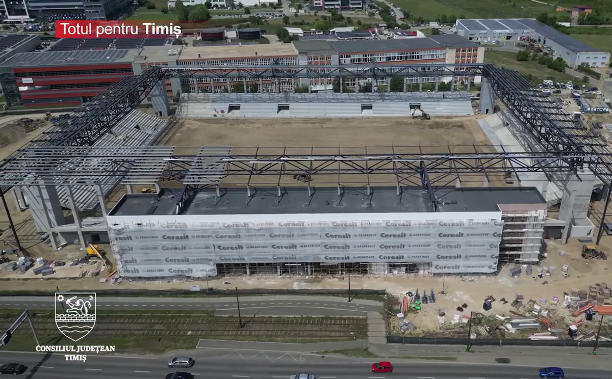 Stadiul lucrărilor la Stadionul Eroii Timișoarei - aprilie 2026