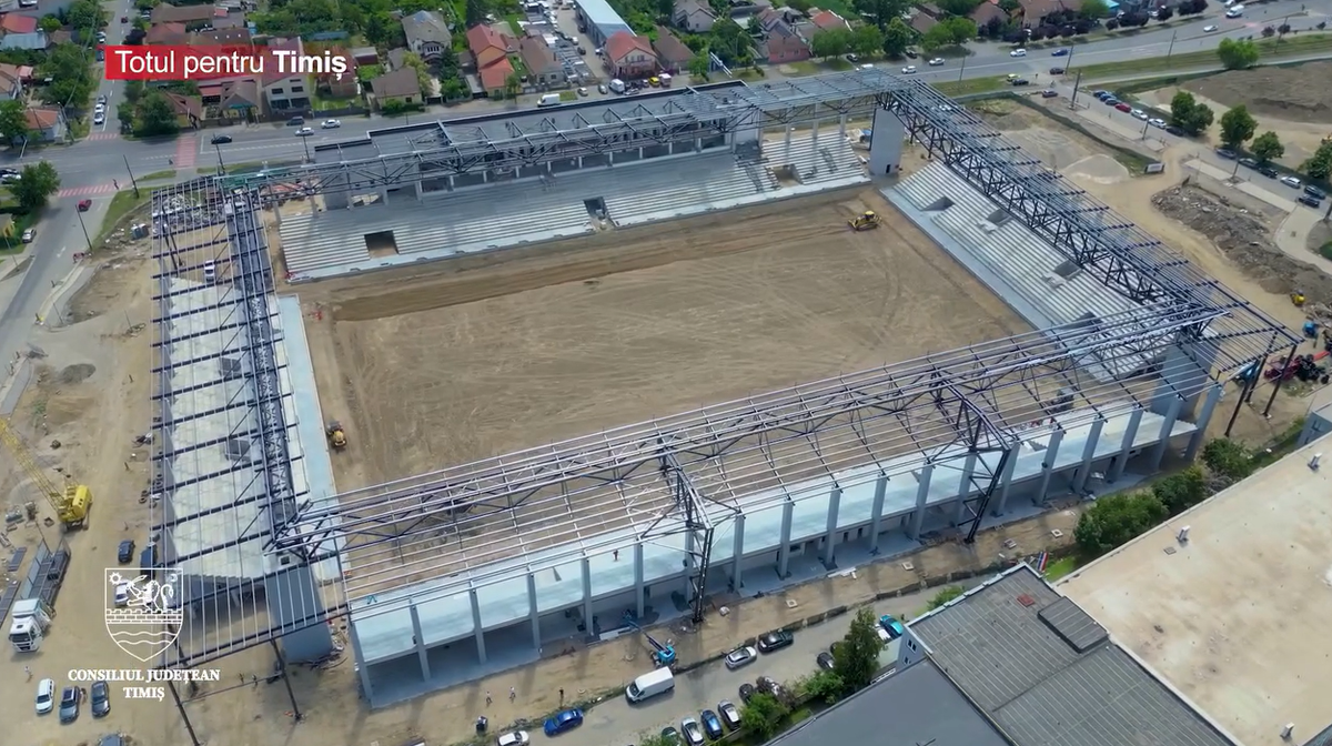 Stadiul lucrărilor la Stadionul Eroii Timișoarei - aprilie 2026