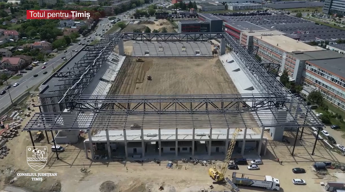 Stadiul lucrărilor la Stadionul Eroii Timișoarei - aprilie 2026