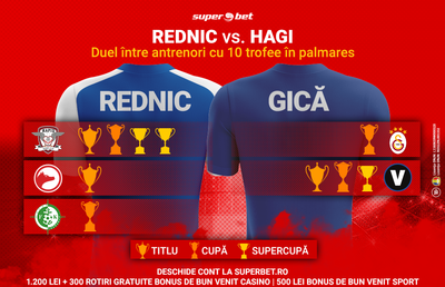 Rednic și Hagi, campionii care se confruntă în ”play-out”! Tot ce trebuie să știi să SuperPariezi pe duelul dintre ei!