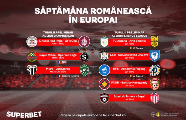 Săptămână românească în Europa: patru echipe și cinci stranieri bat la poarta gloriei!