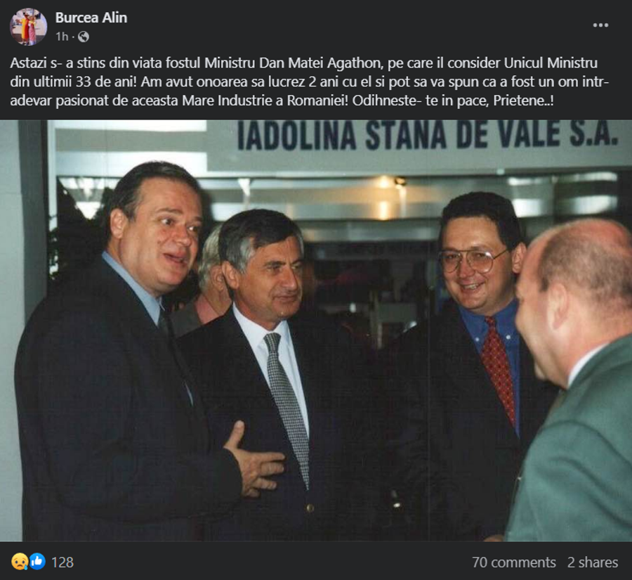 A murit Dan Matei Agathon, fostul membru în Consiliul de Administrație de la Dinamo