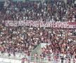Banner-ul pe care l-au afișat rapidiștii în timpul partidei cu CFR Cluj