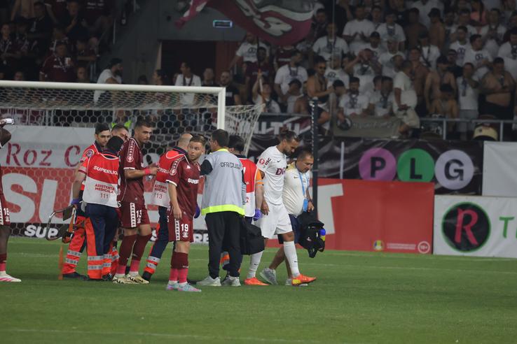 Postolachi, accidentat. Imagini de meci de la Rapid - CFR Cluj/ foto: Ionuț Iordache (GSP)