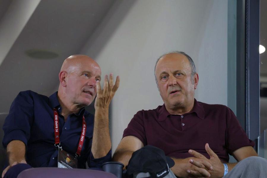 Mauro Pederzoli și Dan Șucu, în pauza meciului Rapid - CFR Cluj / FOTO: Ionuț Iordache (GSP) Mauro Pederzoli are o nouă echipă, după despărțirea de Rapid