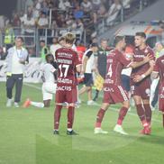 Tobias Christensen și Alex Dobre au intrat în conflict în meciul dintre Rapid și CFR Cluj. Foto: Ionuț Iordache GSP