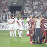 Tobias Christensen și Alex Dobre au intrat în conflict în meciul dintre Rapid și CFR Cluj. Foto: Ionuț Iordache GSP