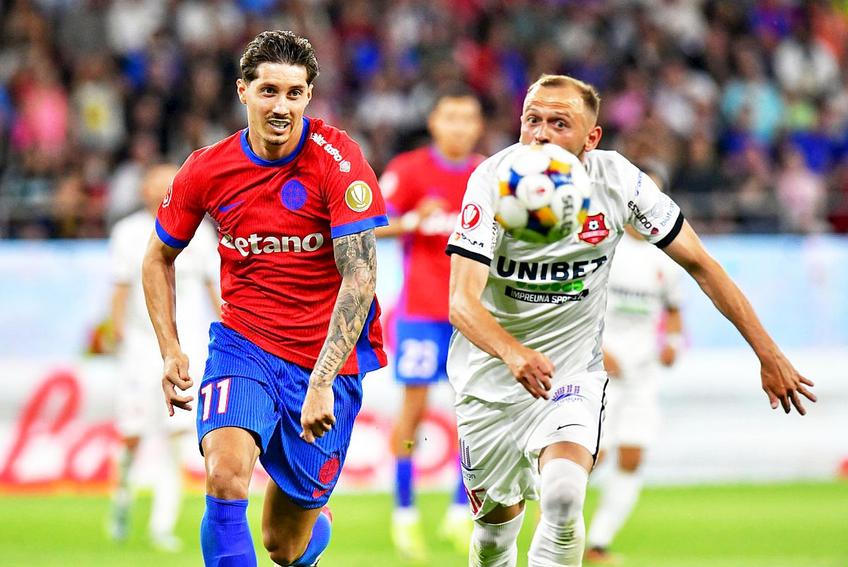 Hermannstadt afișează 14 sponsori pe echipament. Campioana FCSB doar 3 // foto: Cristi Preda (GSP)