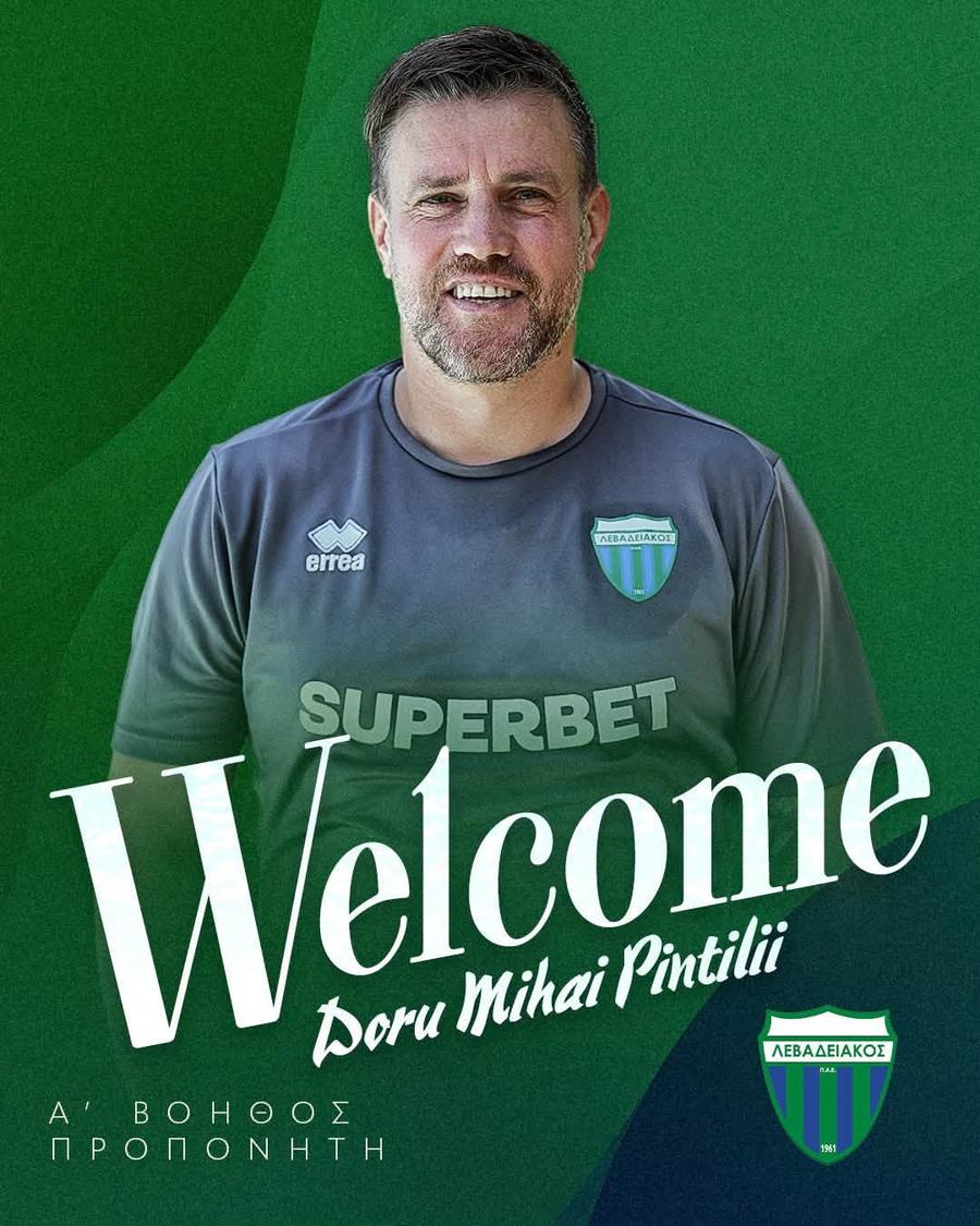 Mihai Pintilii a fost prezentat de Levadiakos // FOTO: Facebook@levadiakos Mihai Pintilii a fost prezentat la noua echipă: aventura începe alături de Elias Charalambous