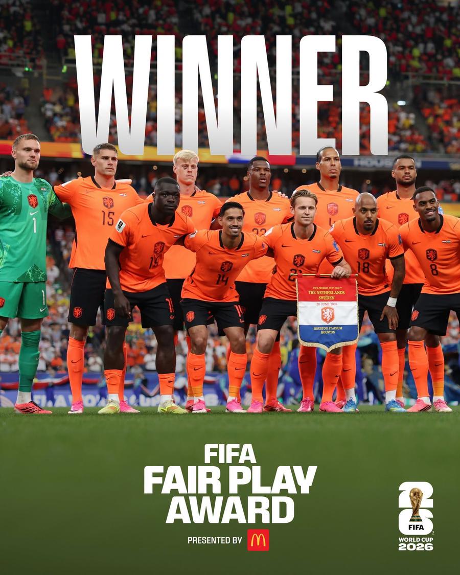 Olanda, cea mai fair-play națională de la Campionatul Mondial // foto: facebook @FIFA World Cup Ce națională a primit trofeul pentru fair-play la Cupa Mondială