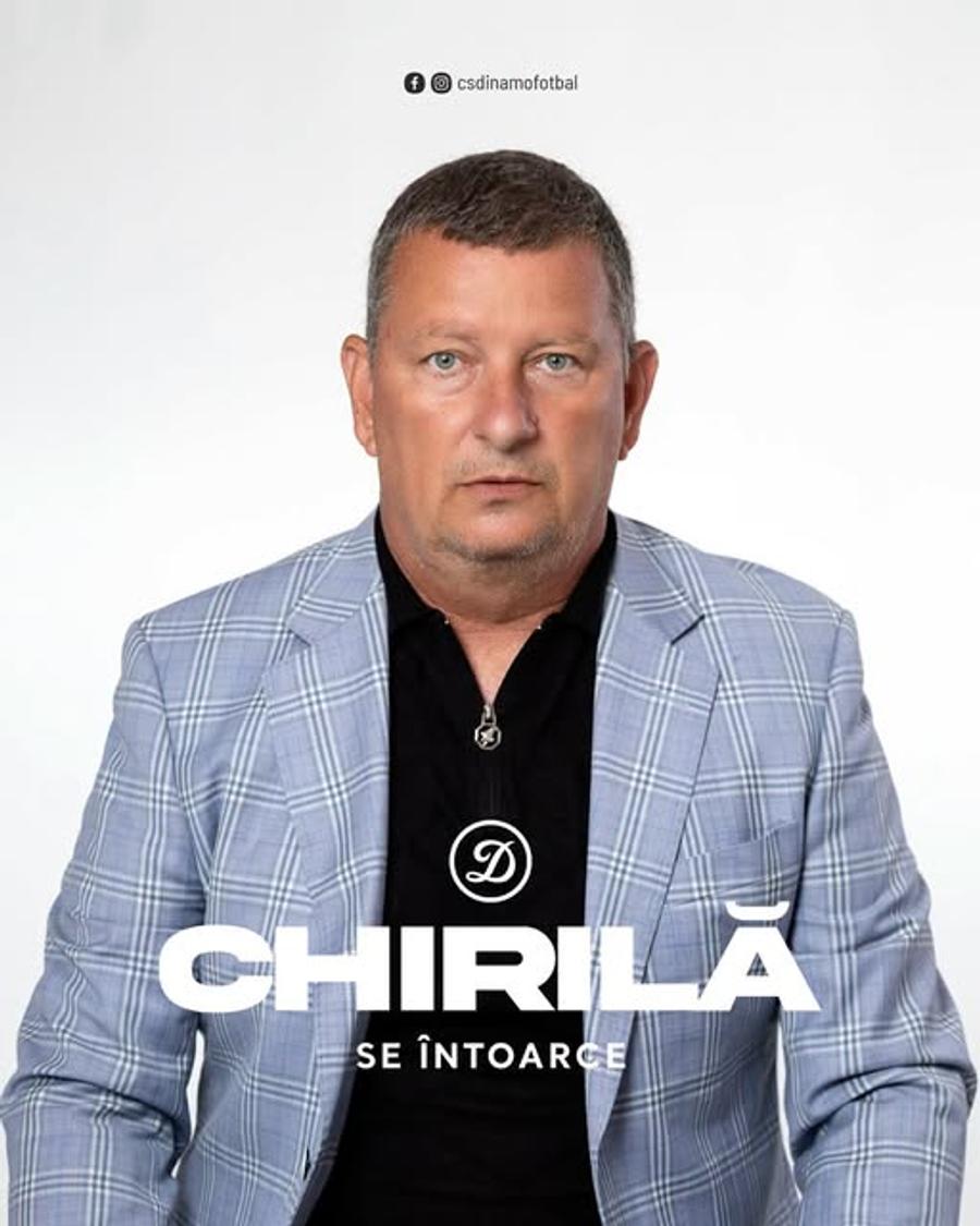 Ionuț Chirilă va antrena la CS Dinamo Ionuț Chirilă a fost prezentat oficial în Ștefan cel Mare: „A crescut o generație de învingători”
