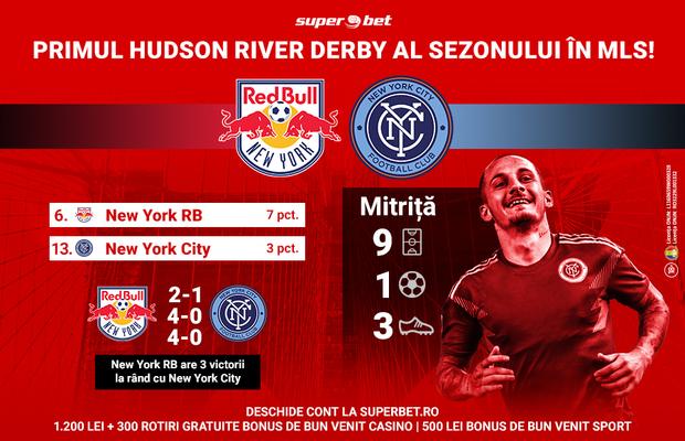 NY Red Bulls – NY City: Primul Hudson River Derby al sezonului în MLS