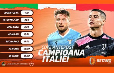 START în Campionatul Italiei! Ce spun cotele Betano despre noua stagiune din Peninsulă