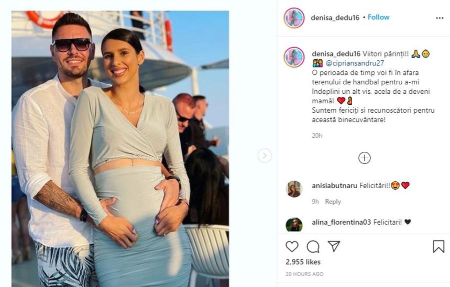 Denisa Dedu și Ciprian Șandru vor deveni părinți / FOTO: Instagram Naționala de handbal, fără o vedetă la Mondial: „Îmi voi îndeplini visul, acela de a deveni mamă!”