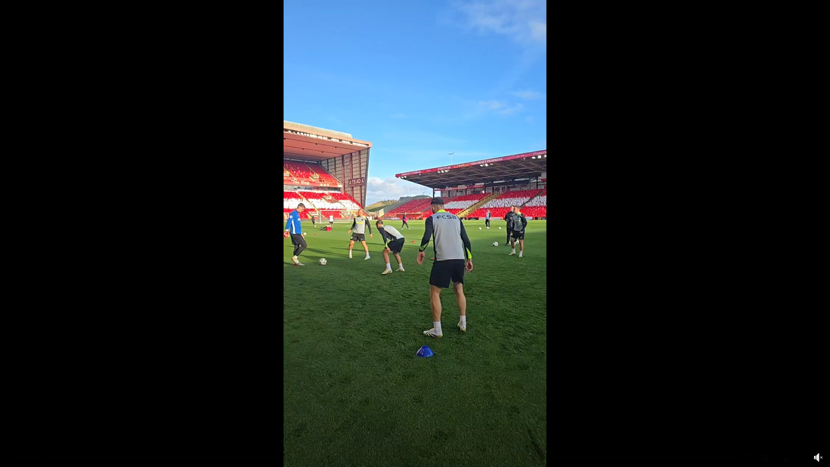 FCSB s-a antrenat pe Pittodrie Stadium, cu scenografia celor de la Aberdeen pregătită