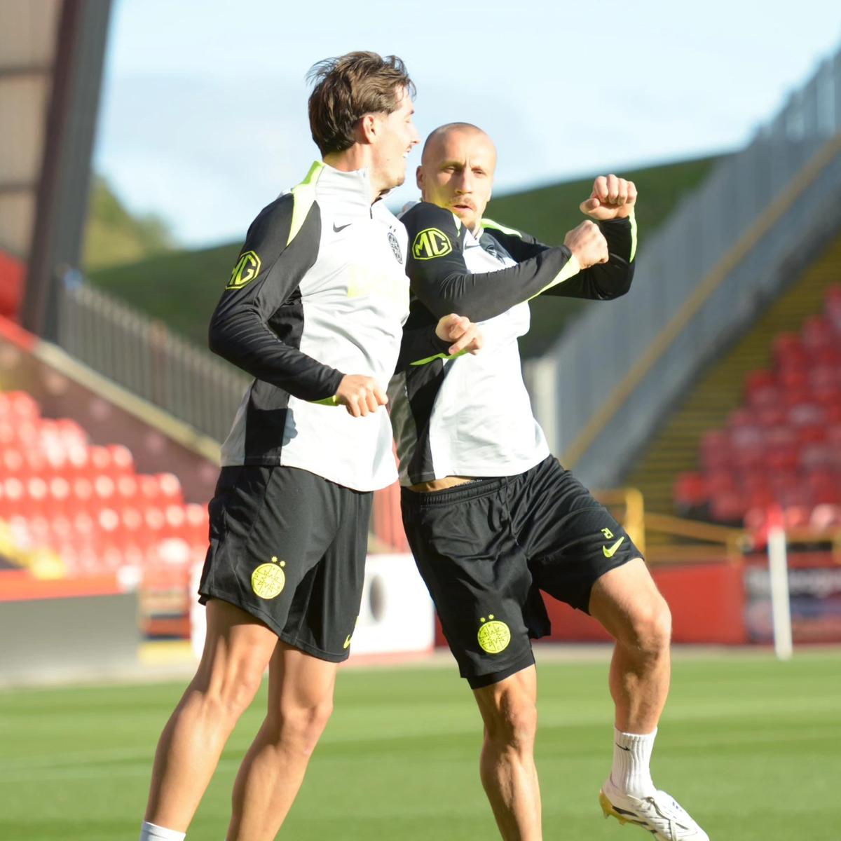 FCSB s-a antrenat pe Pittodrie Stadium, cu scenografia celor de la Aberdeen pregătită