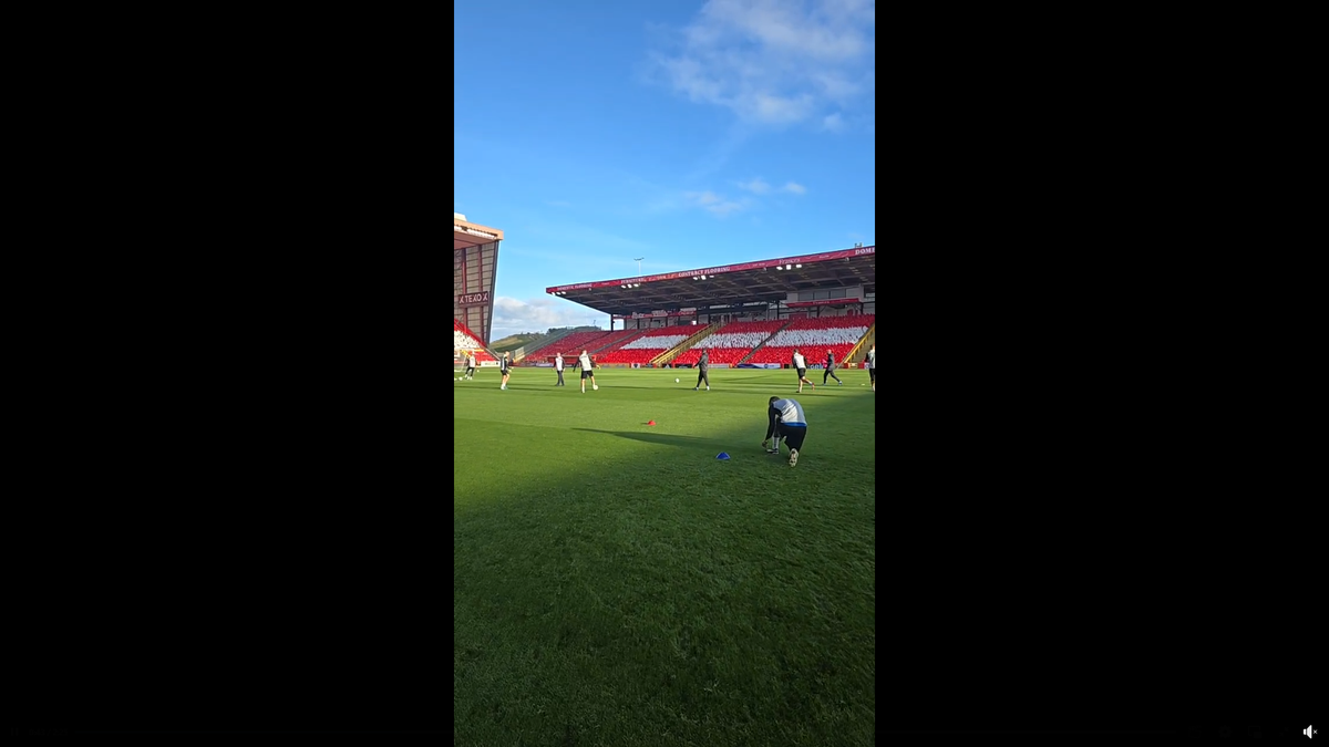 FCSB s-a antrenat pe Pittodrie Stadium, cu scenografia celor de la Aberdeen pregătită