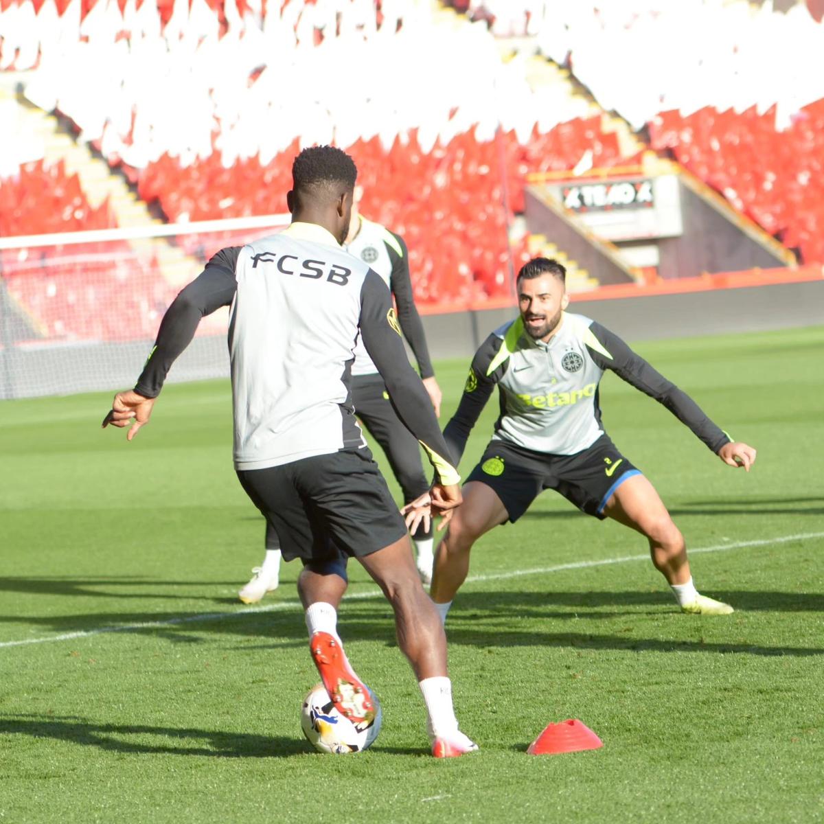 FCSB s-a antrenat pe Pittodrie Stadium, cu scenografia celor de la Aberdeen pregătită