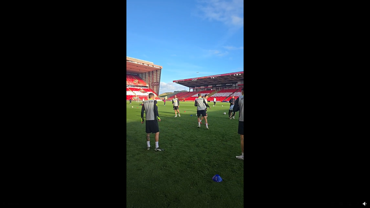 FCSB s-a antrenat pe Pittodrie Stadium, cu scenografia celor de la Aberdeen pregătită