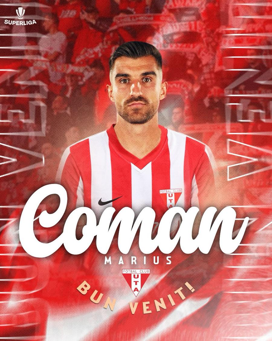 UTA Arad l-a prezentat oficial pe Marius Coman / Foto: Facebook UTA Arad Revine în Superliga după retrogradarea cu Sepsi: „Unul dintre cei mai importanți jucători”