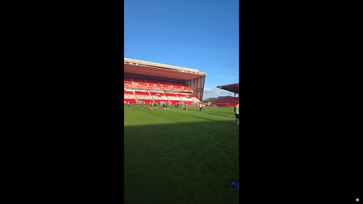 FCSB s-a antrenat pe Pittodrie Stadium, cu scenografia celor de la Aberdeen pregătită