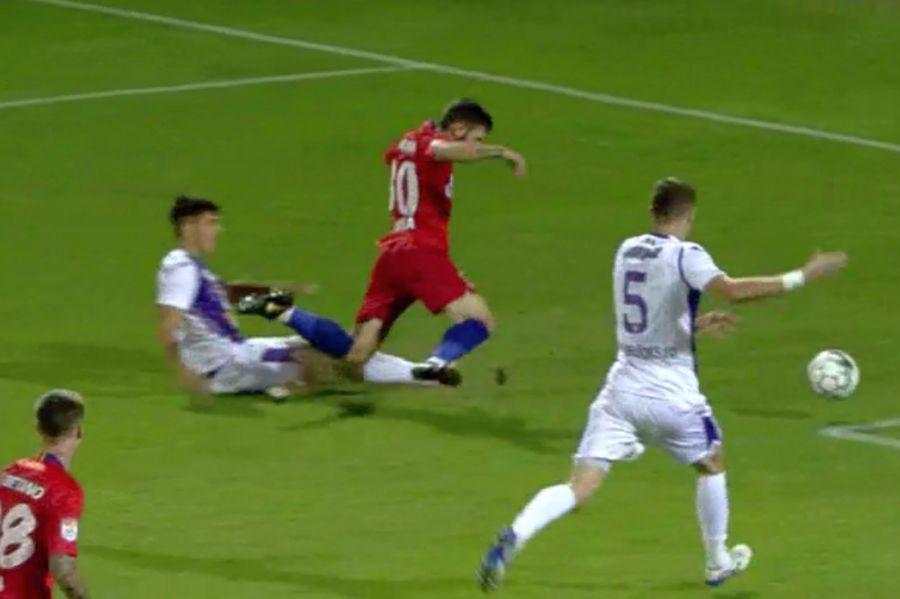 FCSB - FC ARGEȘ. Două mari erori de arbitraj în repriza secundă: penalty refuzat gazdelor + gol din ofsaid