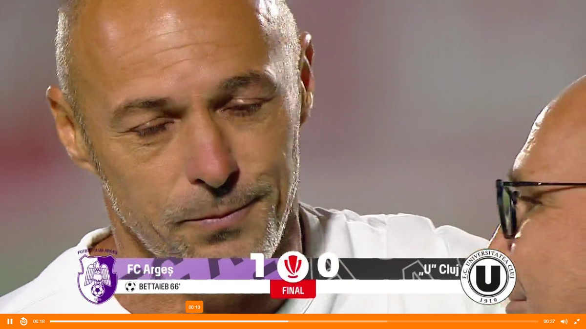 Bogdan Andone a început să plângă, după FC Argeș - U Cluj: „A fost o atmosferă apăsătoare”