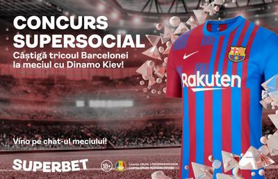 Prinde cea mai tare cotă la Barcelona – Dinamo Kiev și câștigă tricoul catalanilor! Vino pe chat-ul meciului din SuperSocial!